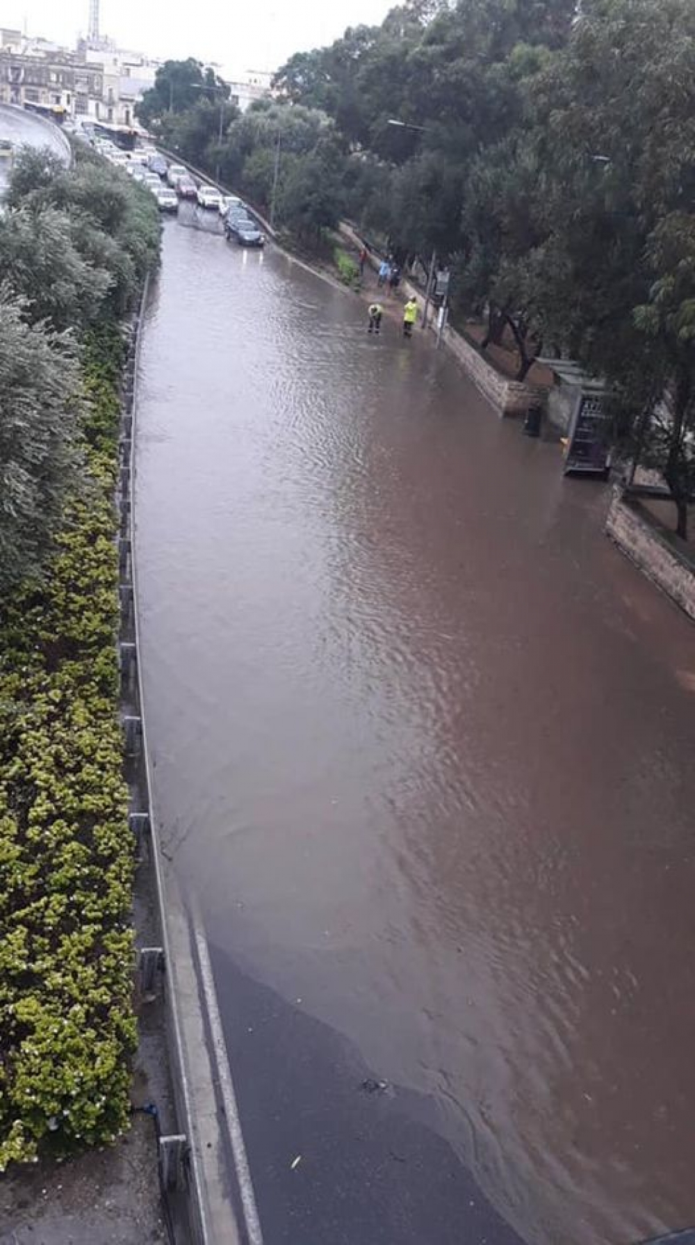 Flooding on 13 December Road caused massive traffic jams in the area