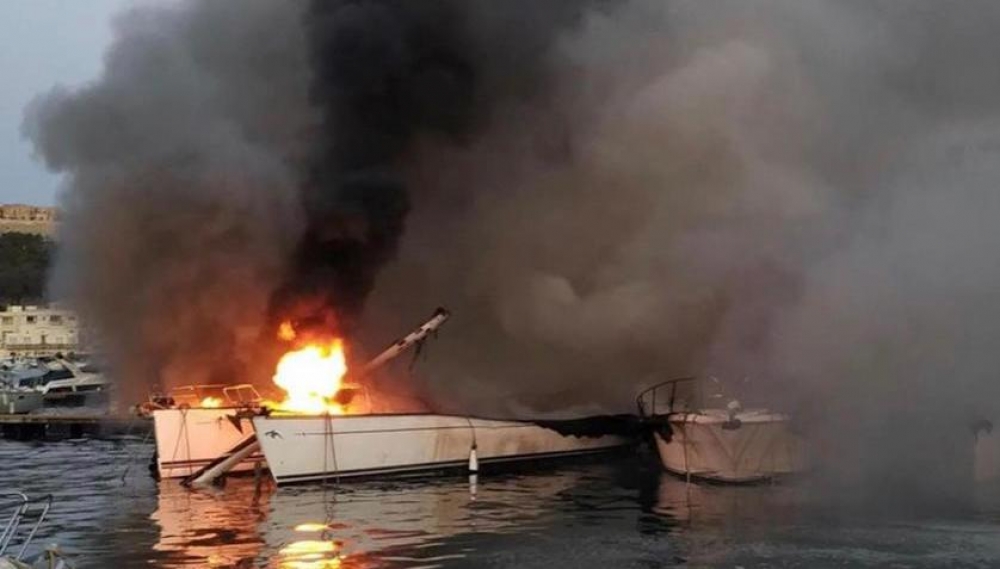 Two men injured after boats catch fire at Mġarr Harbour