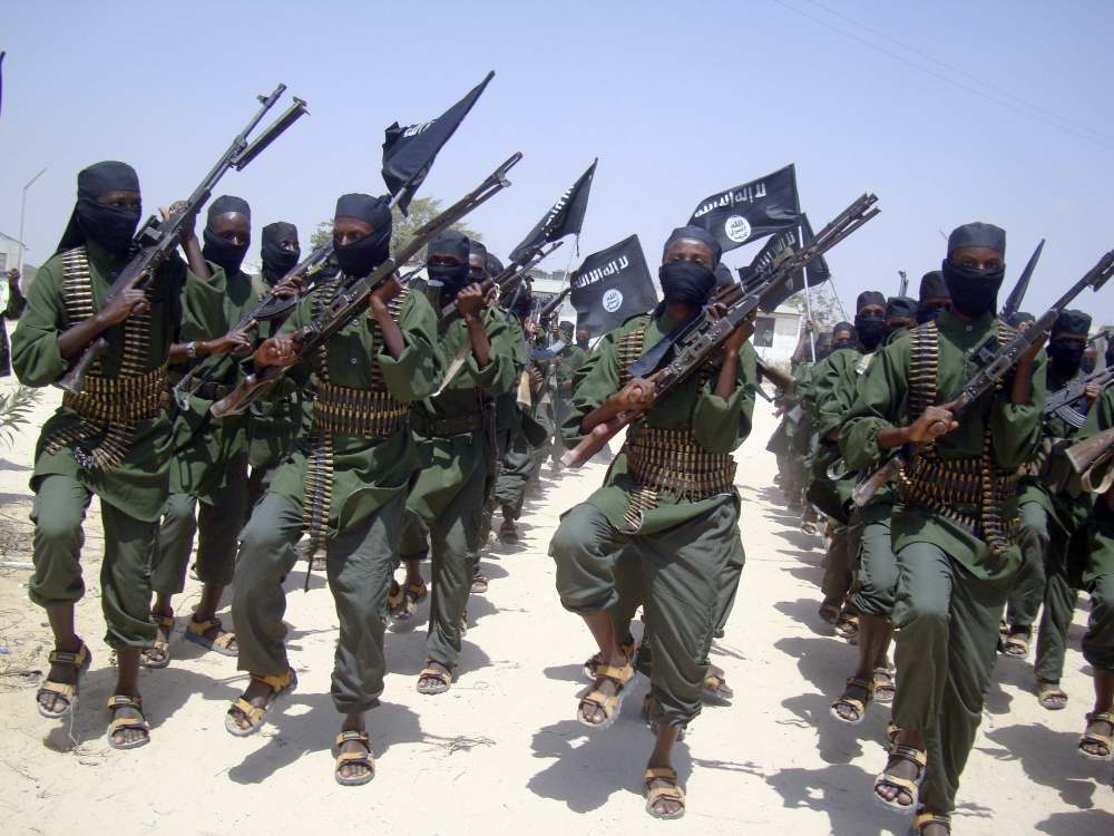 Armed members of the militant group al-Shabab