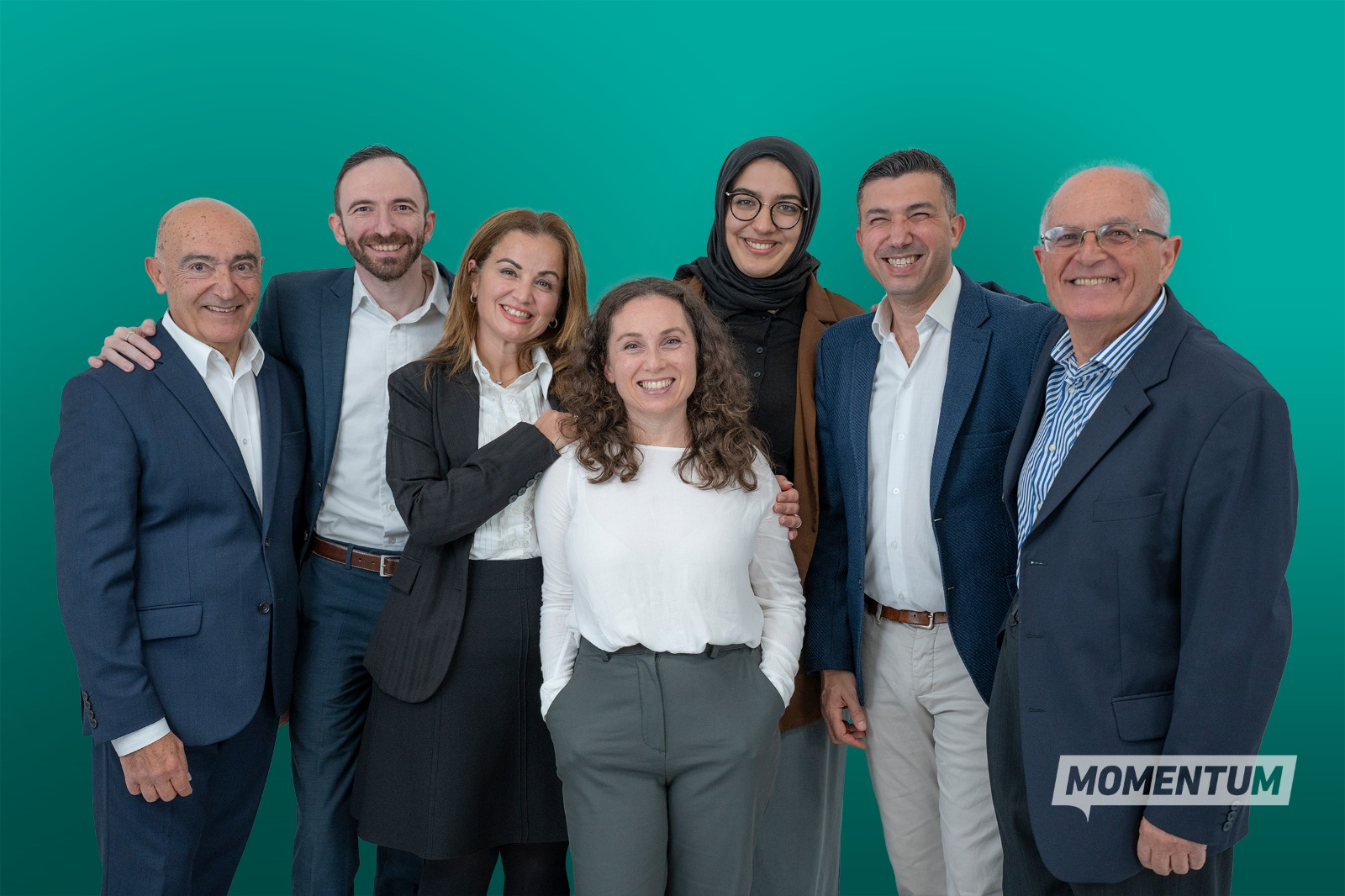 Arnold Cassola (right) and the Momentum executive: The centrist party was founded in January 2025