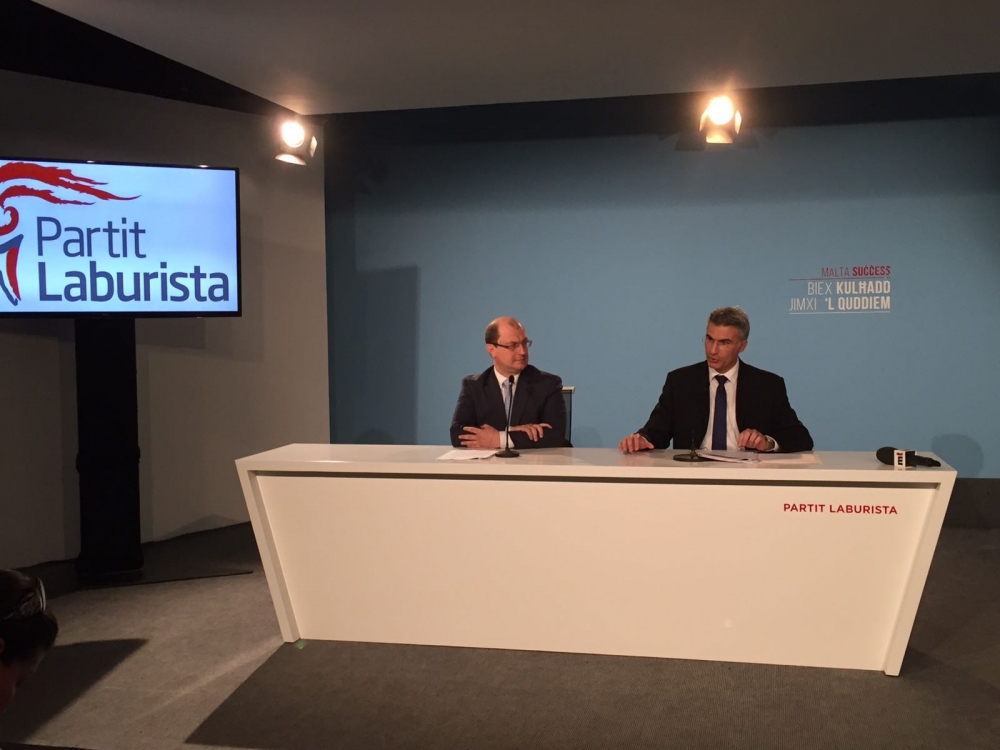 Former PL president Stefan Zrinzo Azzopardi and home affairs minister Carmelo Abela