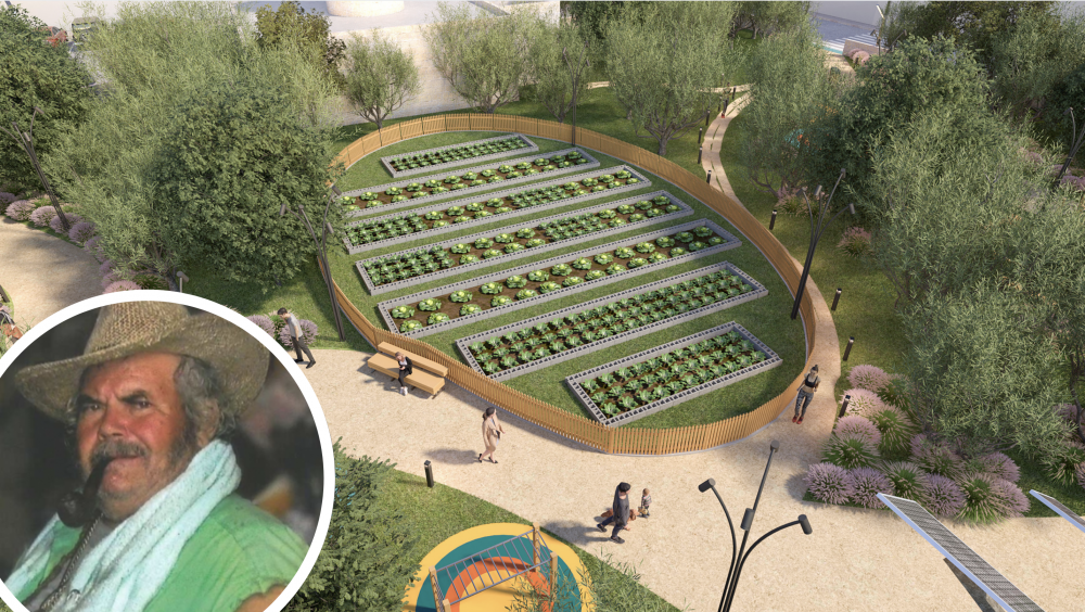 Ċikku Fenech (left) tended to the field that will now be turned into a public garden