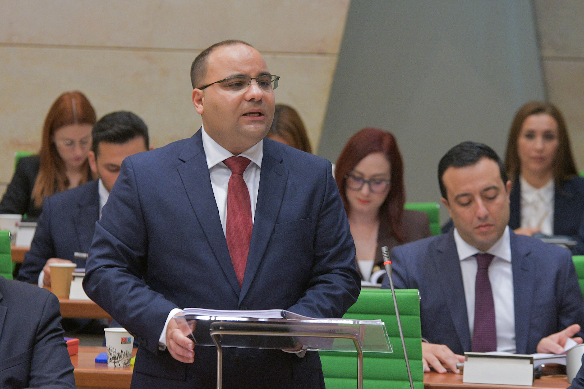 Finance Minister Clyde Caruana delivering Budget 2026 (Photo: James Bianchi/MaltaToday)