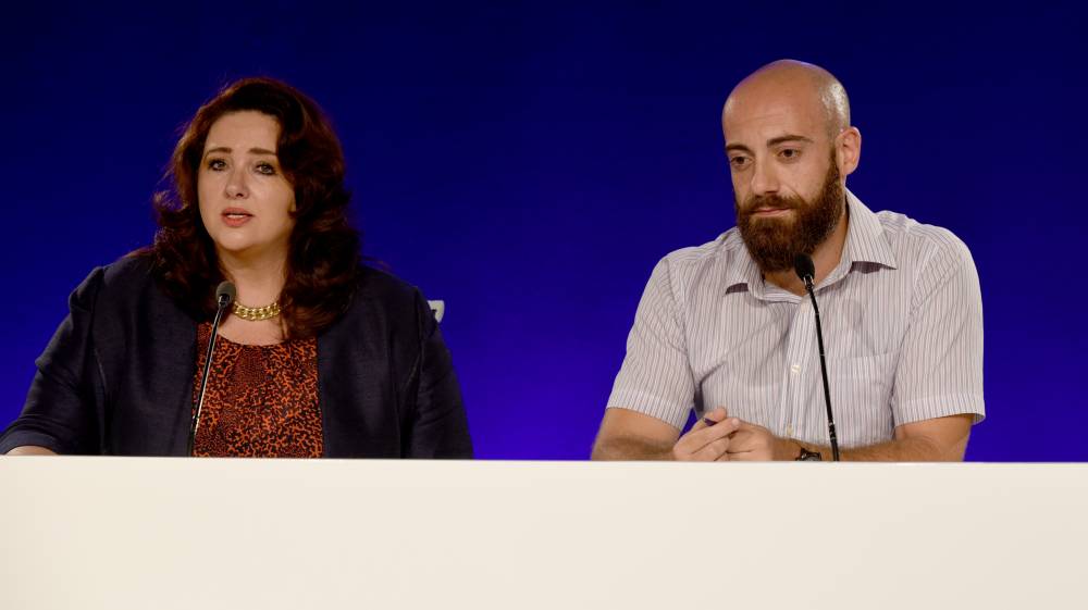 Equality Minister Helena Dalli and Equality Labour leader Clayton Cutajar said a Nationalist government would be a threat to equal rights (Photo: Chris Mangion)