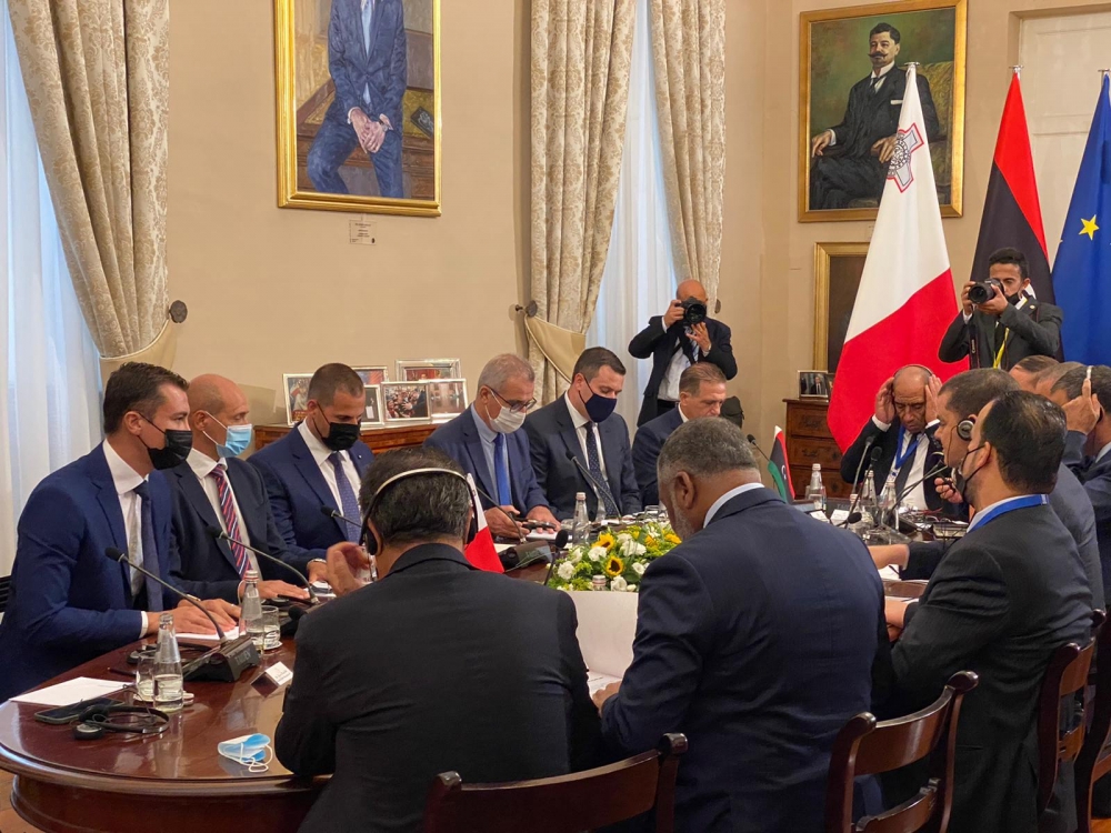 The Maltese and Libyan delegations held a private cabinet meeting (photo: Nicole Meliak/MaltaToday)