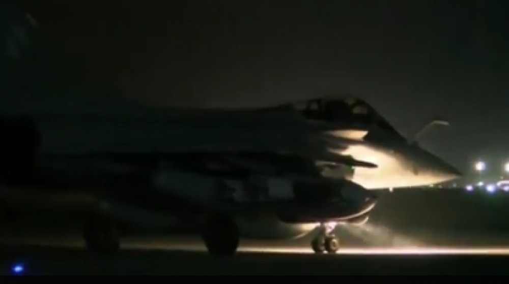 One of the French jets that carried out airstrikes in Raqqa