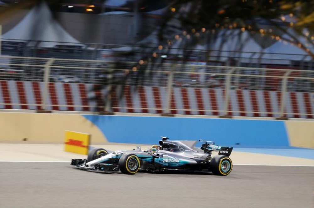 Lewis Hamilton driving during the qualifying session