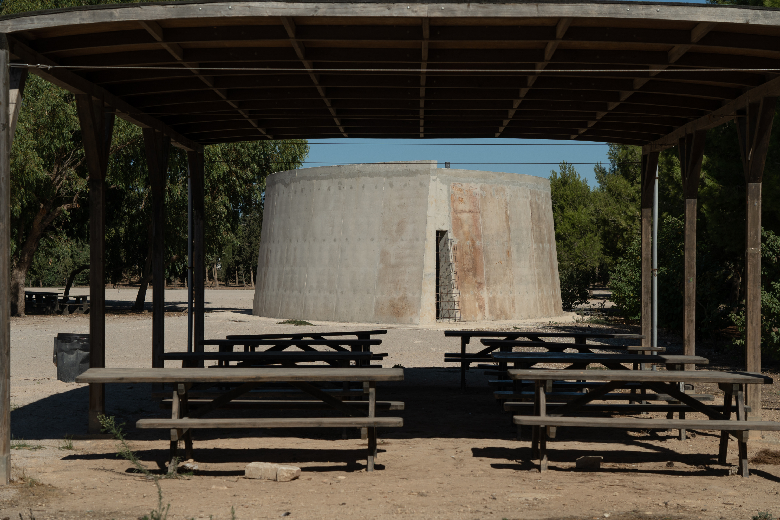 Concrete structures installed at Ta' Qali (Photo: James Bianchi/MaltaToday)