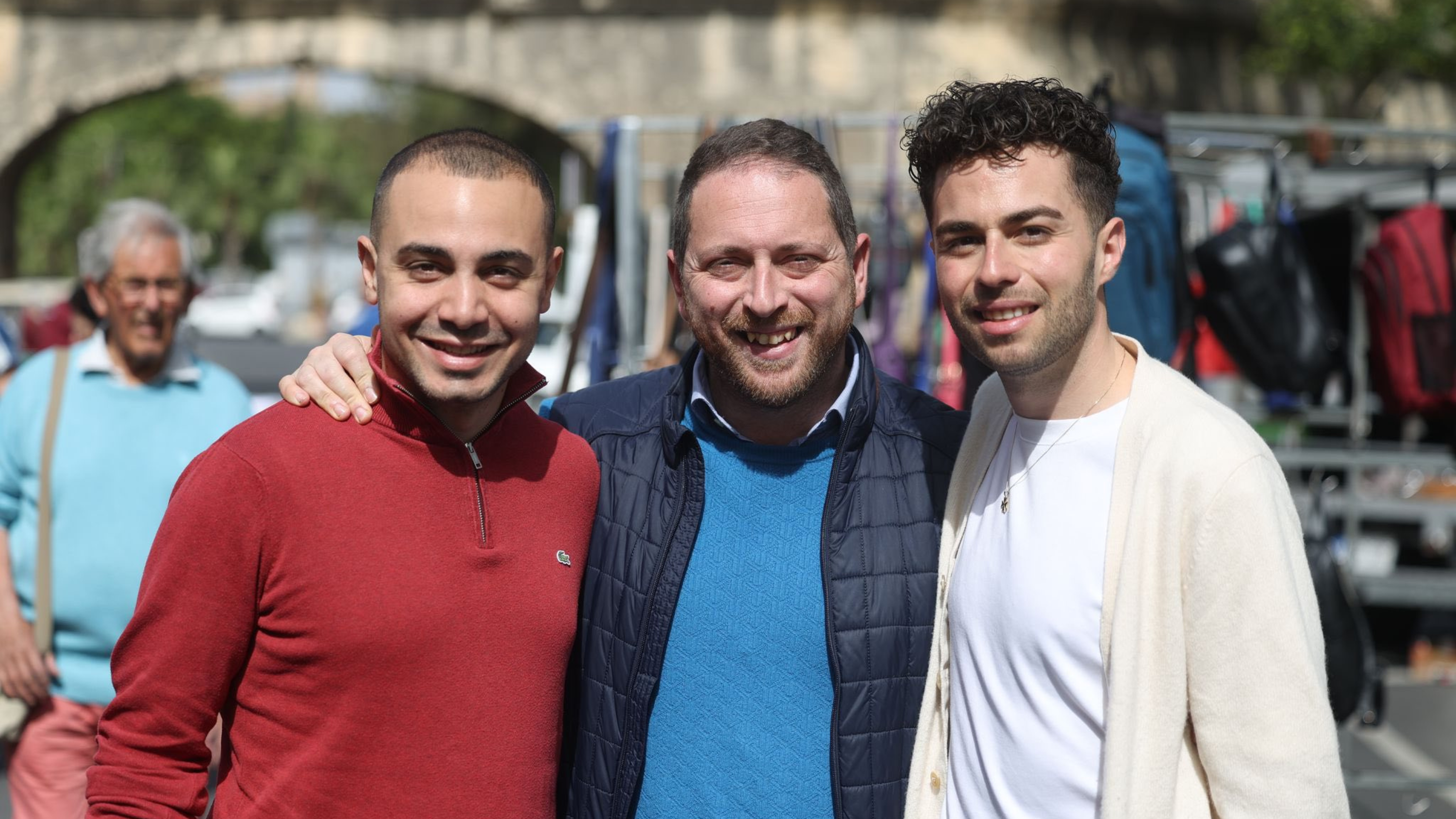 Labour MEPs Daniel Attard (left), Alex Agius Saliba (centre) and Thomas Bajada (right)