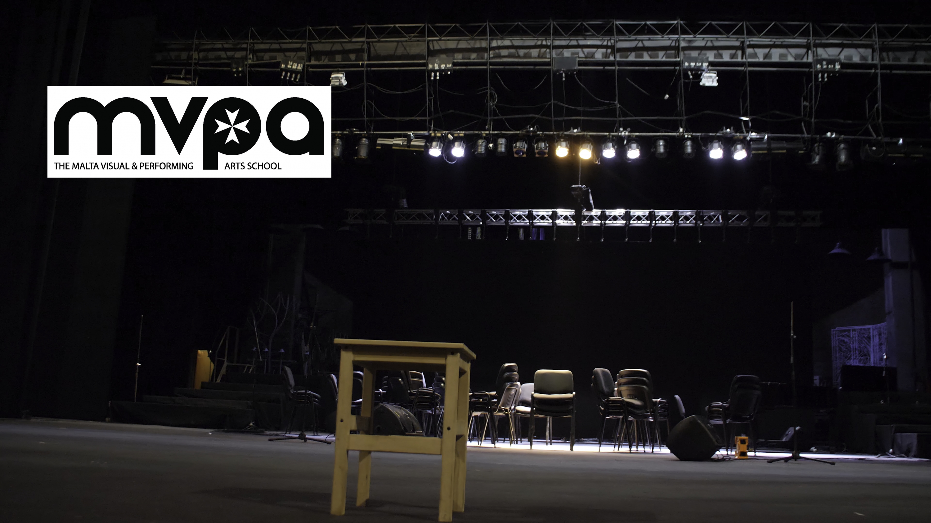 The Malta Visual and Performing Arts School does not have a functioning theatre although plans are afoot to build one that will also serve the needs of the Malta Philharmonic Orchestra (File photo and logo of MVPA)