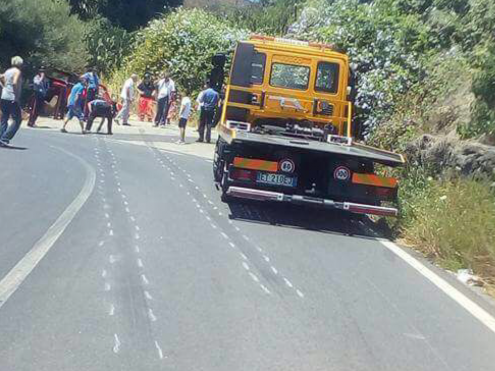 The photo shows the skid marks as the Maltese driver appears to have braked hard to avoid the spectators