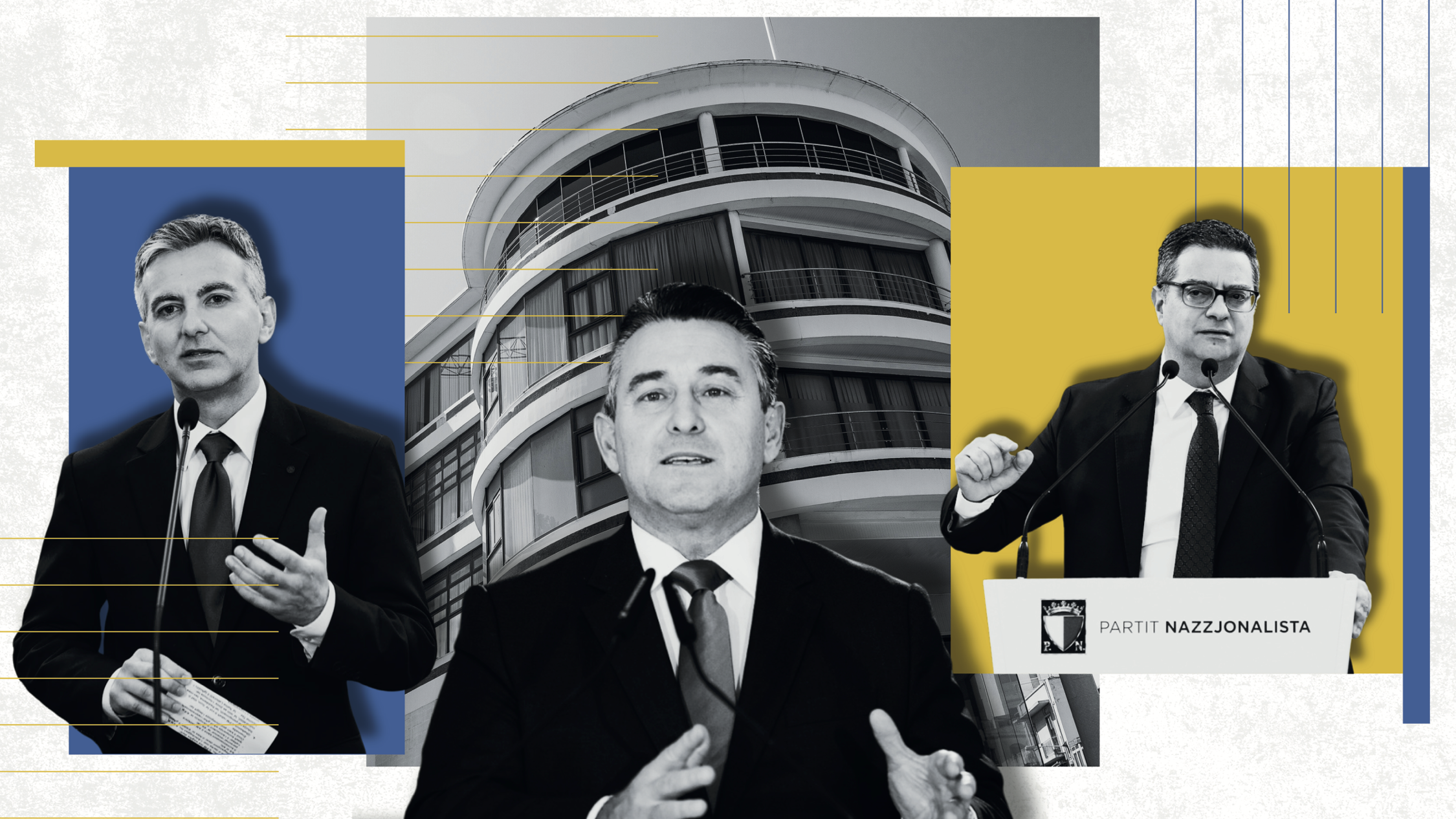 (From left) Simon Busuttil, Bernard Grech and Adrian Delia