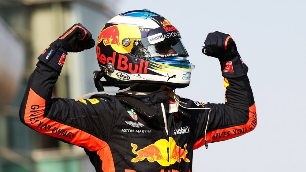 Daniel Ricciardo celebrating his win