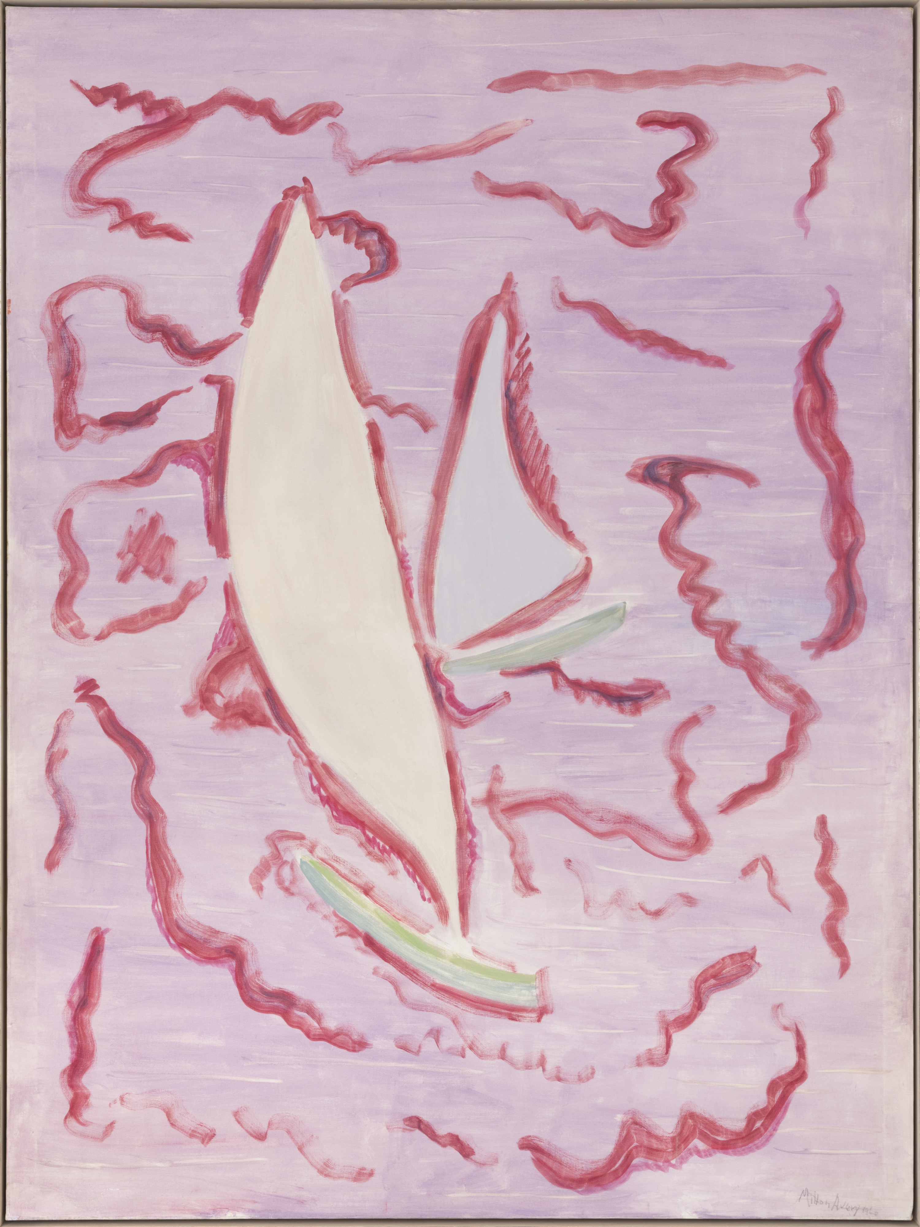 Milton Avery, Sails in Sunset Sea, 1960