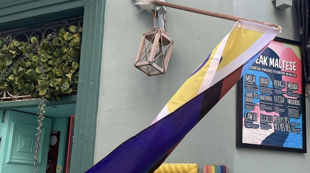Pride flag torn down for third time in Sliema Kaktus Café