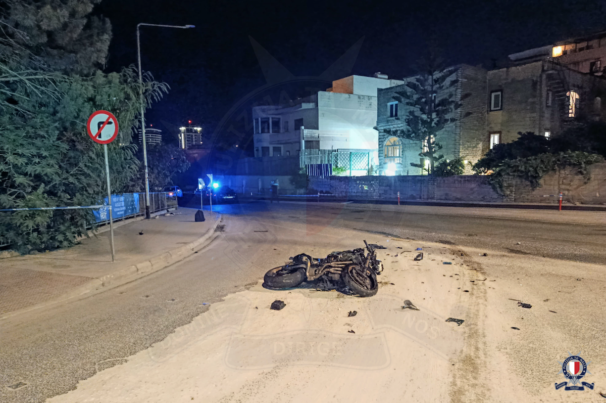 The debris from the crash in Pembroke (Photo: Malta Police Force)
