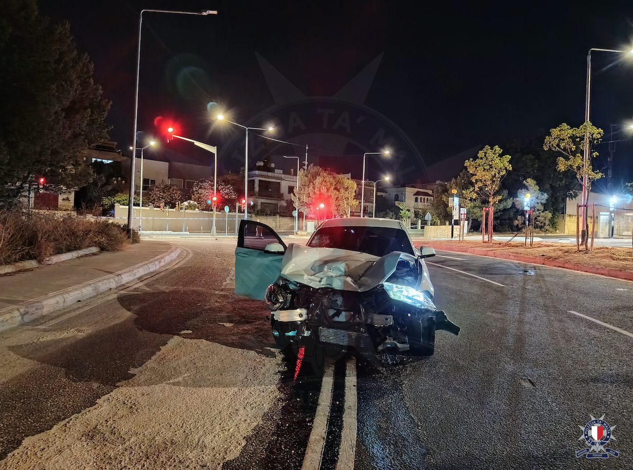 The state of the BMW 1 Series after the crash (Photo: Malta Police Force)