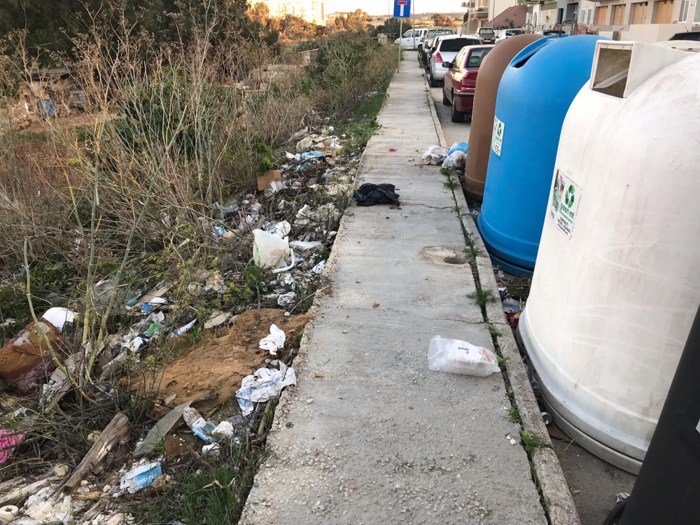 The bring-in site in Triq Lorry Sant in Marsascala (Credit: Sue Marley)