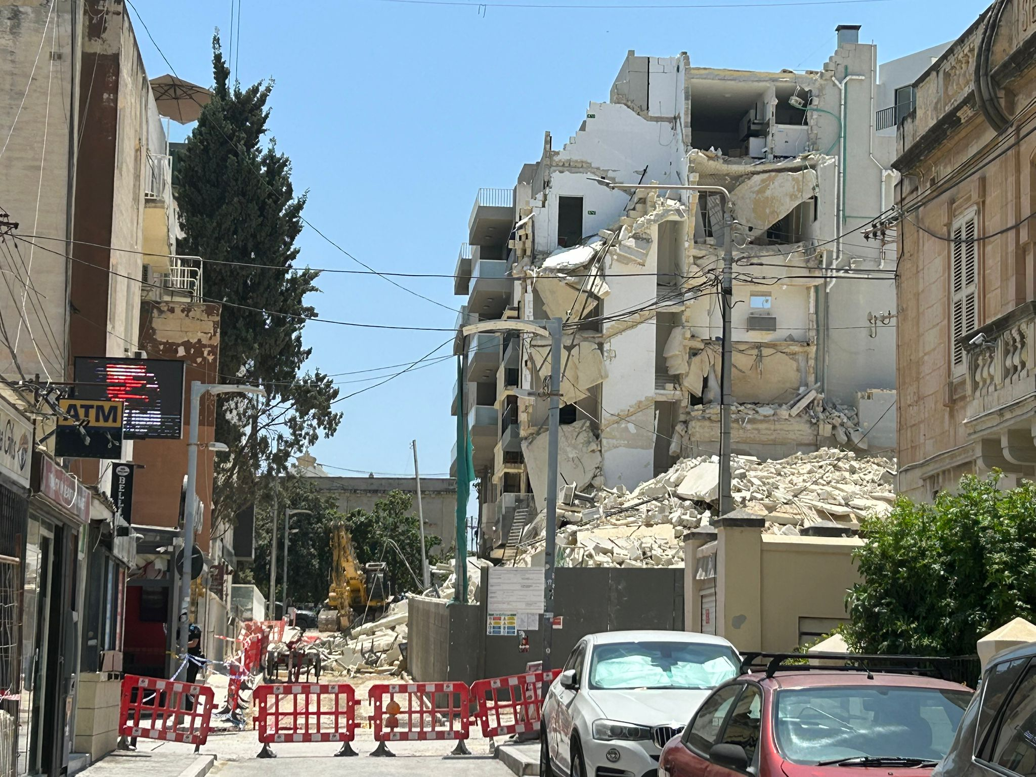 The site of the collapsed building in Paceville (Photo: Matthew Farrugia/MaltaToday)