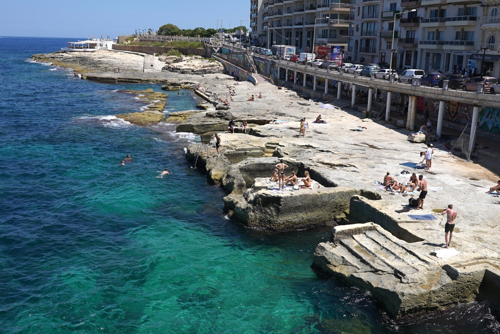 The Qui-Si-Sana coast in Sliema (Photo: James Bianchi/MaltaToday)