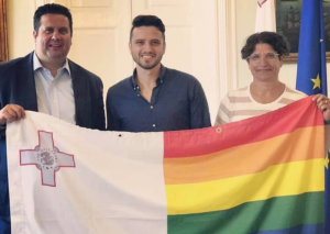 Equality Minister’s photo with Malta flag showing gay pride colours raises ire