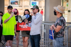Arts community protest in Valletta against COVID-19 restrictions
