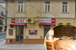 Msida snack bar’s ceiling partially collapses