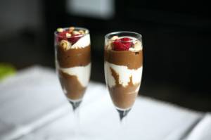 Chocolate avocado mousse with cashew cream