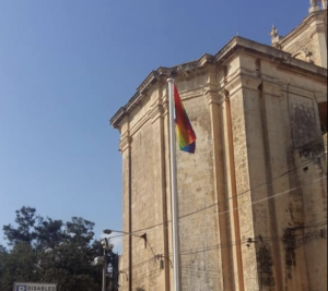 Balzan Pride flag burned during the night