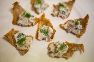 Smoked mackerel pate on crispy bread