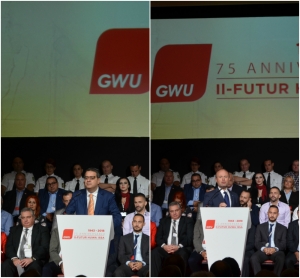 Joseph Muscat and Adrian Delia spar over foreign workers at GWU congress