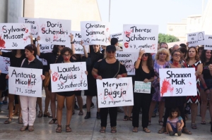 Dead. Killed by husbands, relatives and their partners... because they were women