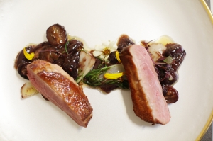 Duck breast with grape sauce