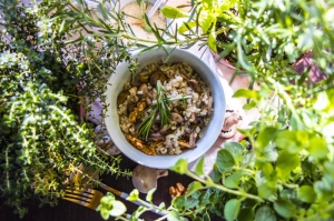 Mushroom, walnut and gorgonzola risotto