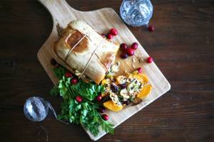 Vegan stuffed butternut squash
