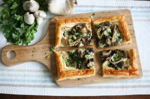 Mushroom and Gruyere tart