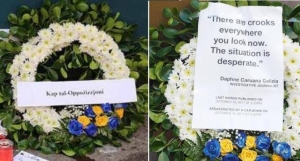 Anger after note with Adrian Delia’s title is removed from flower wreath