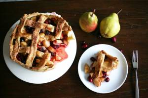 Pear and cranberry tart