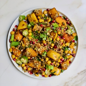Butternut and pomegranate salad