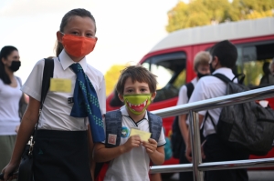 First students return to school for the first time since March