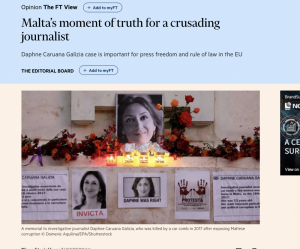 Financial Times leader: Malta should have foreign judges supervising Caruana Galizia probe