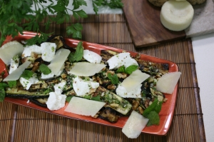 Zucchini and gbejna salad