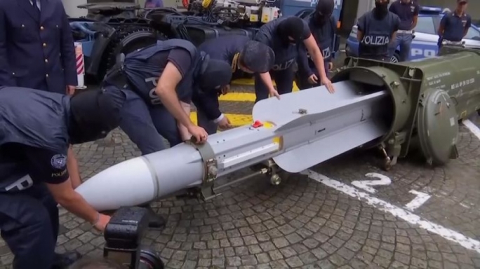 The missile was one of those used by the Qatari army, Italian police said