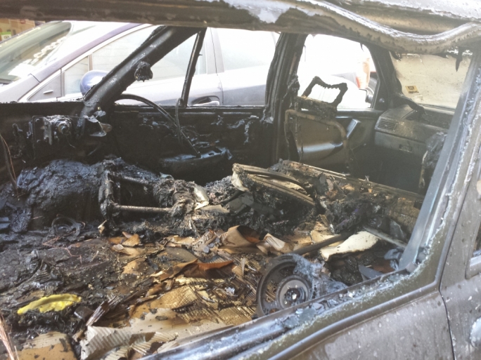 The car was completely gutted by the blaze