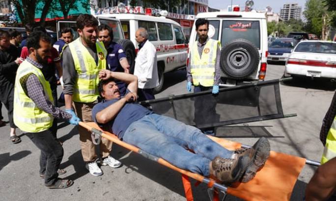 A man injured in a bomb blast in Afghanistan's capital city. (Photo: BBC)