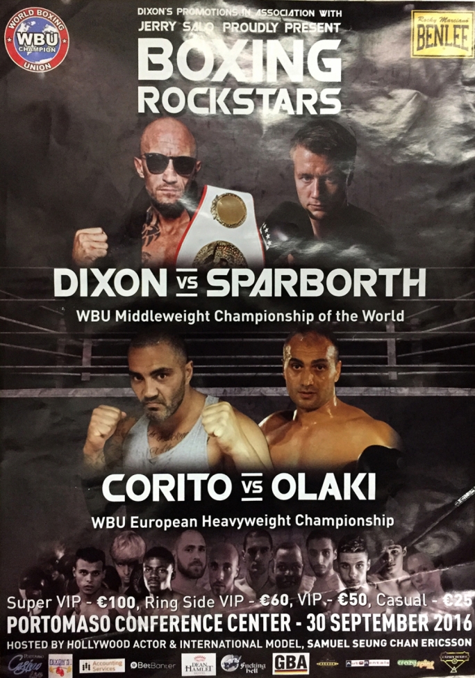 Promo poster advertising the boxing gala night
