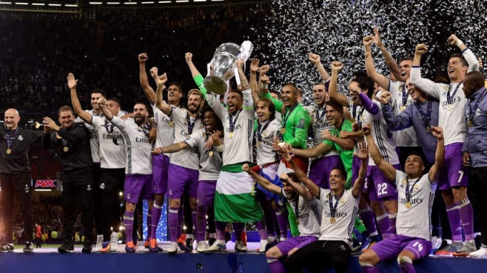 Real Madrid celebrating their success