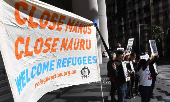 Protestors in Sydney call for an end to offshore detention. The government’s report to the UN body says its committed to its human rights obligations (Photo: William West/AFP)