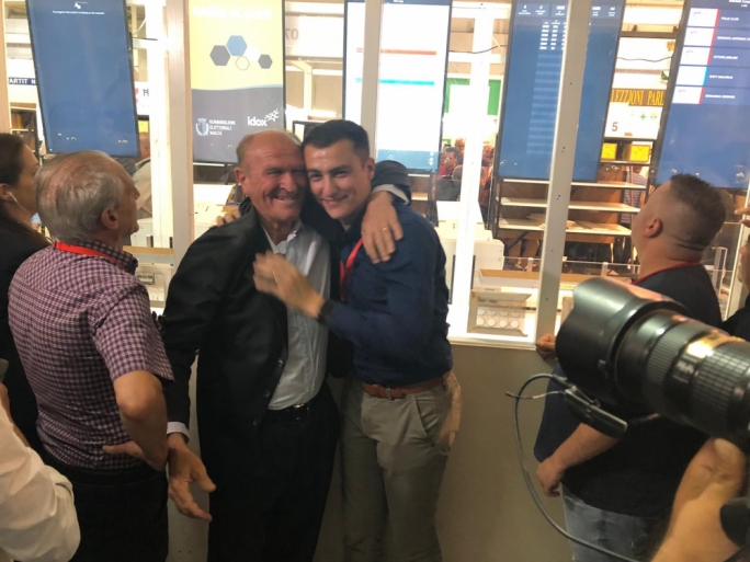 Proud of pops: Parliamentary secretary Silvio Schembri celebrates dad John Schembri's re-election as Luqa mayor