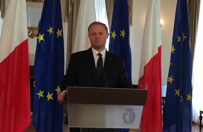 Prime Minister Joseph Muscat during the Cabinet reshuffle announcement